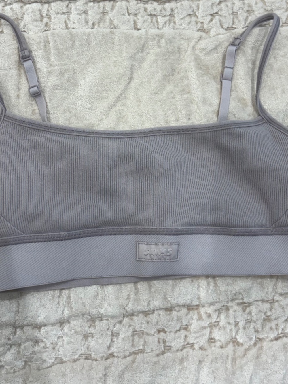 Skims Cotton Rib Scooped Bralette XS
